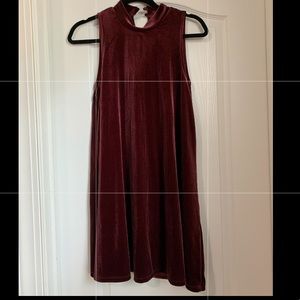 Burgundy velvet dress